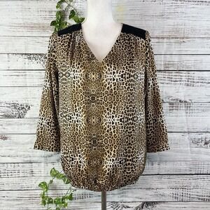 The Limited Blouse Top size Medium Cheetah Leopard Career Church Jungle Modest